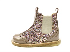 Angulus nougat multi glitter boot with hole pattern